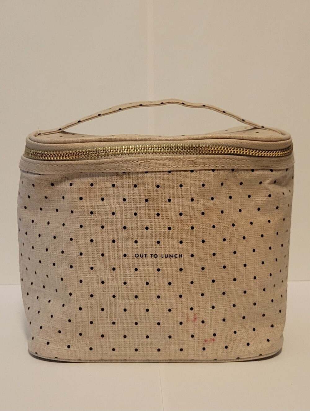 kate spade Beige and Black Polka Dot Lunch Bag